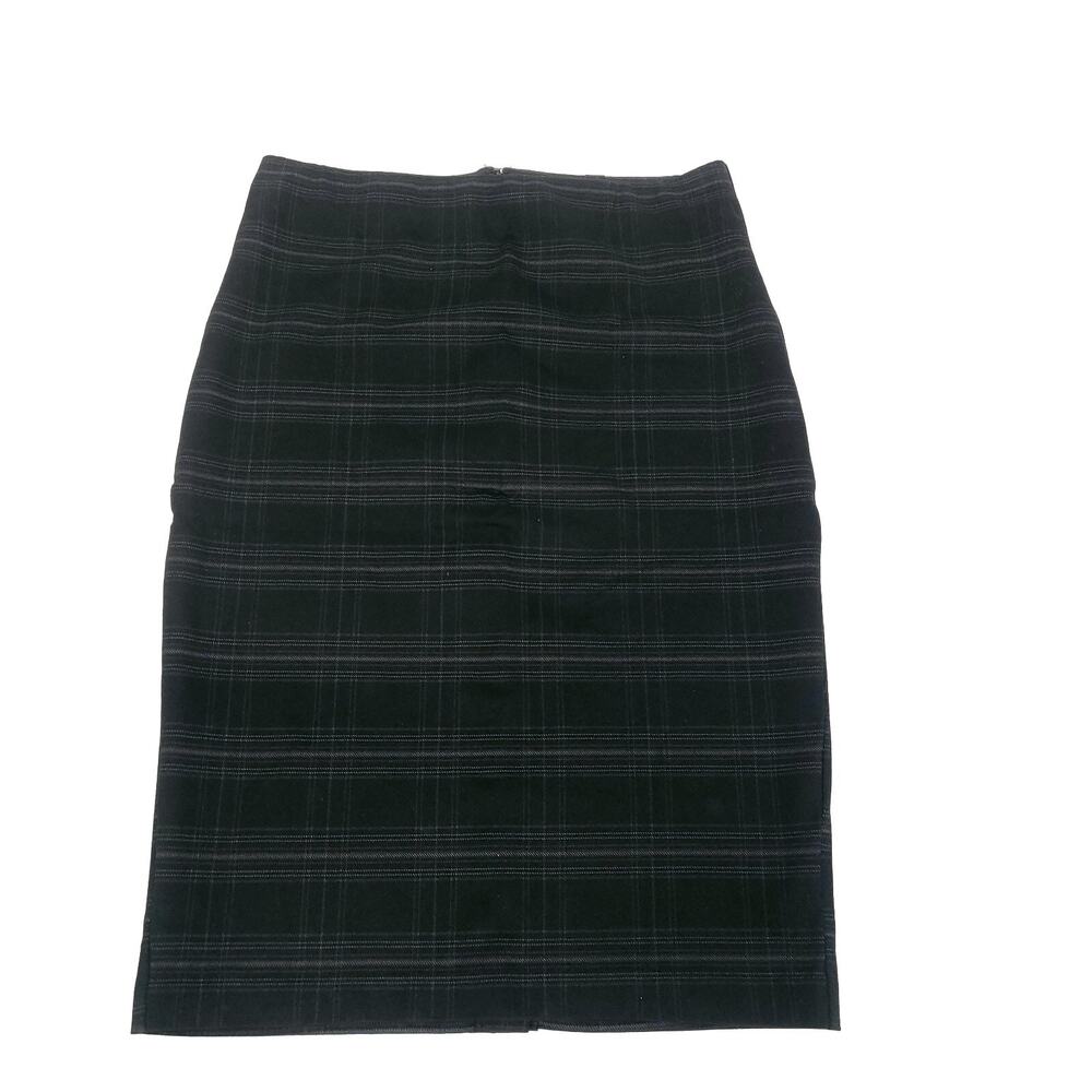 Premise Womens Size 8 Black Gray Plaid Pencil Skirt Back Slit